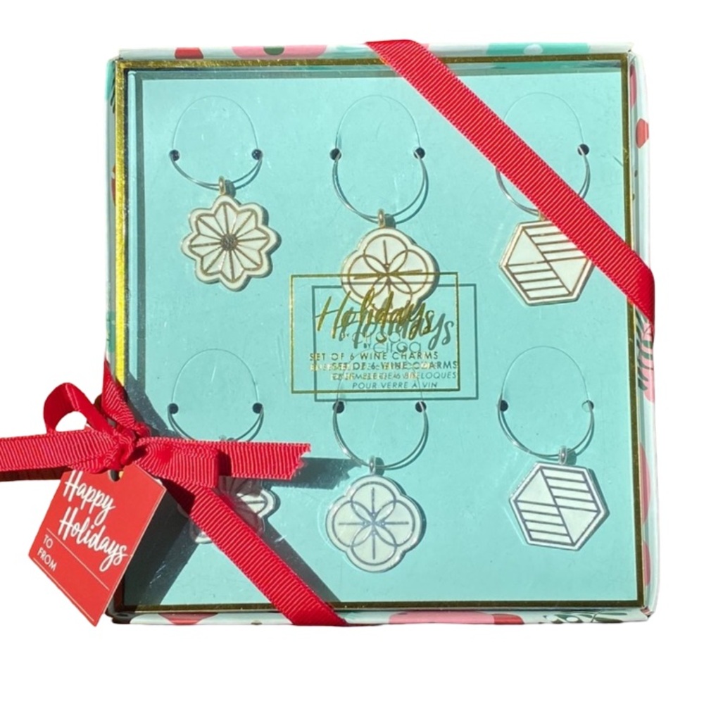 Ciroa Geometric Wine Glass Charms Set of 6